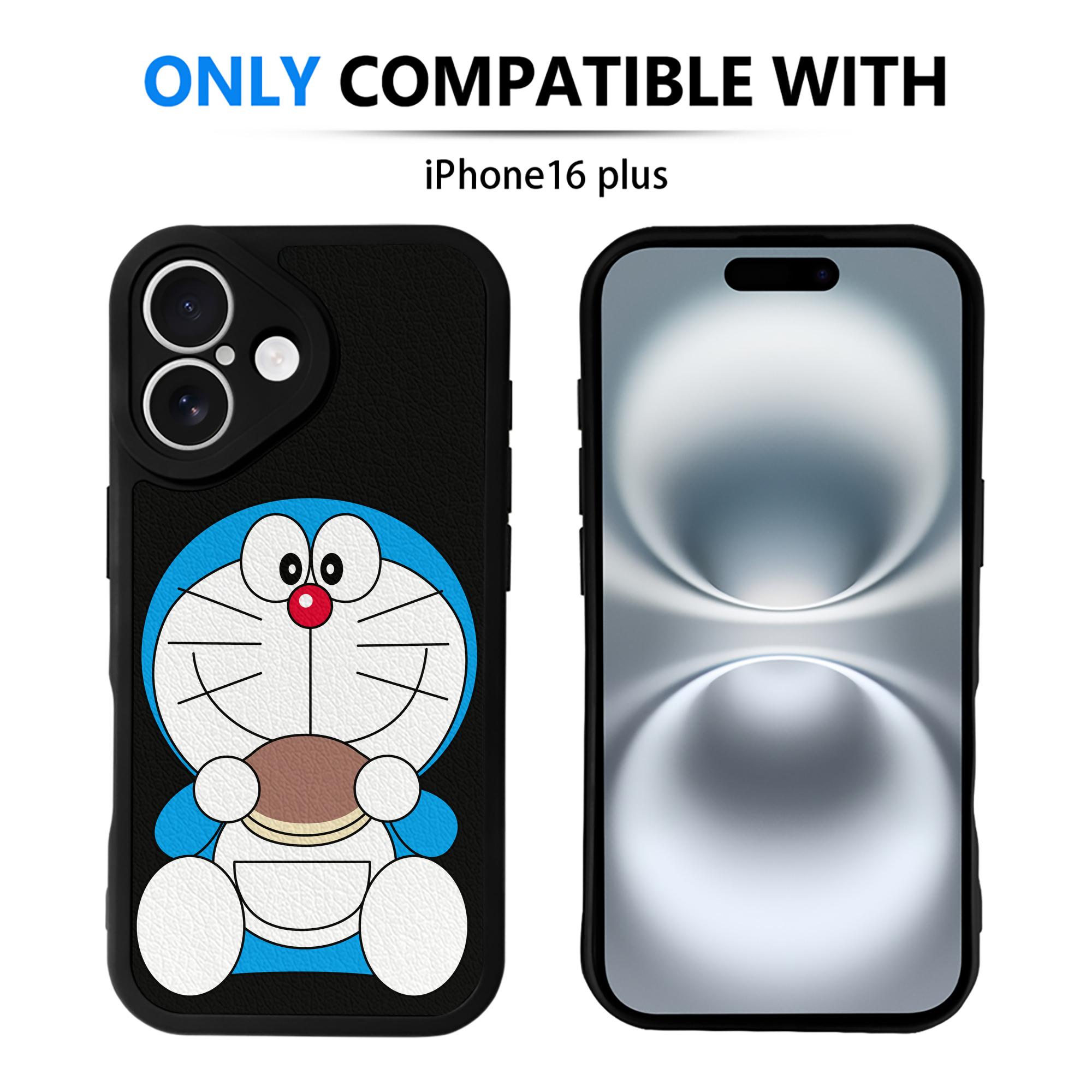 （画像用） ドラえもん Doraemon 【iPhone 16シリーズ対応】シリコンスマホケース（レザー調） 材質：シリコン